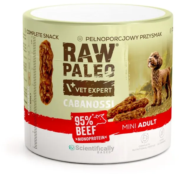 VETEXPERT Raw Paleo Cabanossi Beef Mini Mono - dog treat - 100g