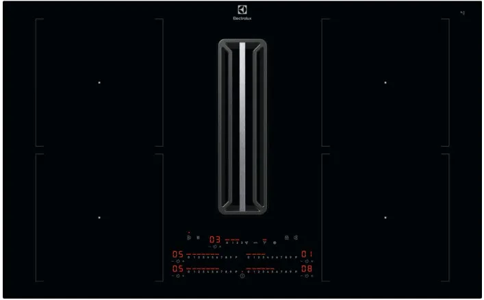 Plita inductie cu hota integrata ELECTROLUX KCC84453CK ComboHob FlexiBridge Seria 600 83 cm negru