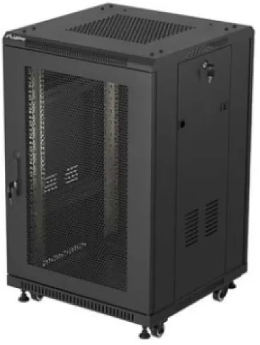 Cabinet rack de podea LANBERG FF01-6618-23B 19 inch 18U 600x600 mm usa perforata LCD negru flat pack