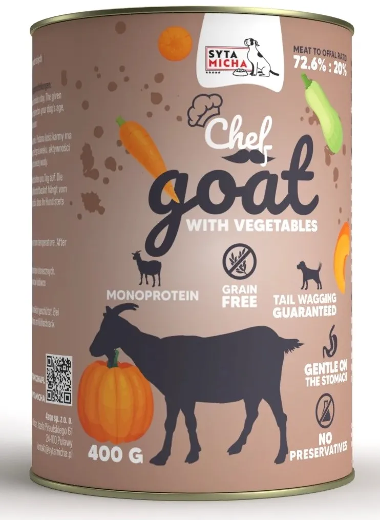 SYTA MICHA Chef Goat with vegetables - wet dog food - 400g