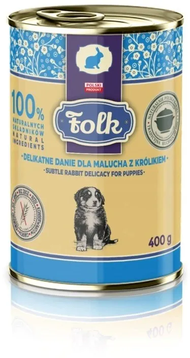 Hrana umeda pentru catei Folk Delicate meal monoproteica cu iepure 400 g