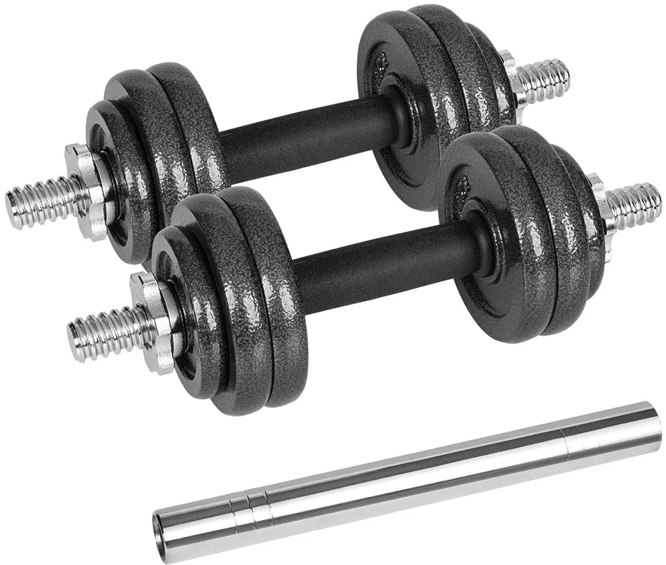 REBEL ACTIVE Adjustable dumbbells in a case 15 kg with a bar