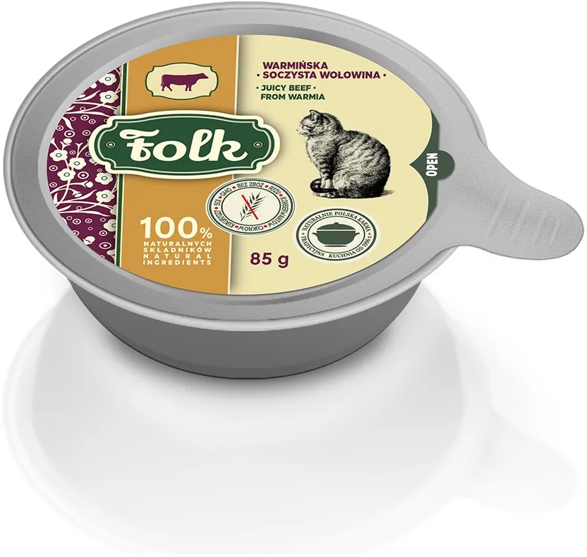 FOLK Juicy beef from Warmia - wet cat food - 85g