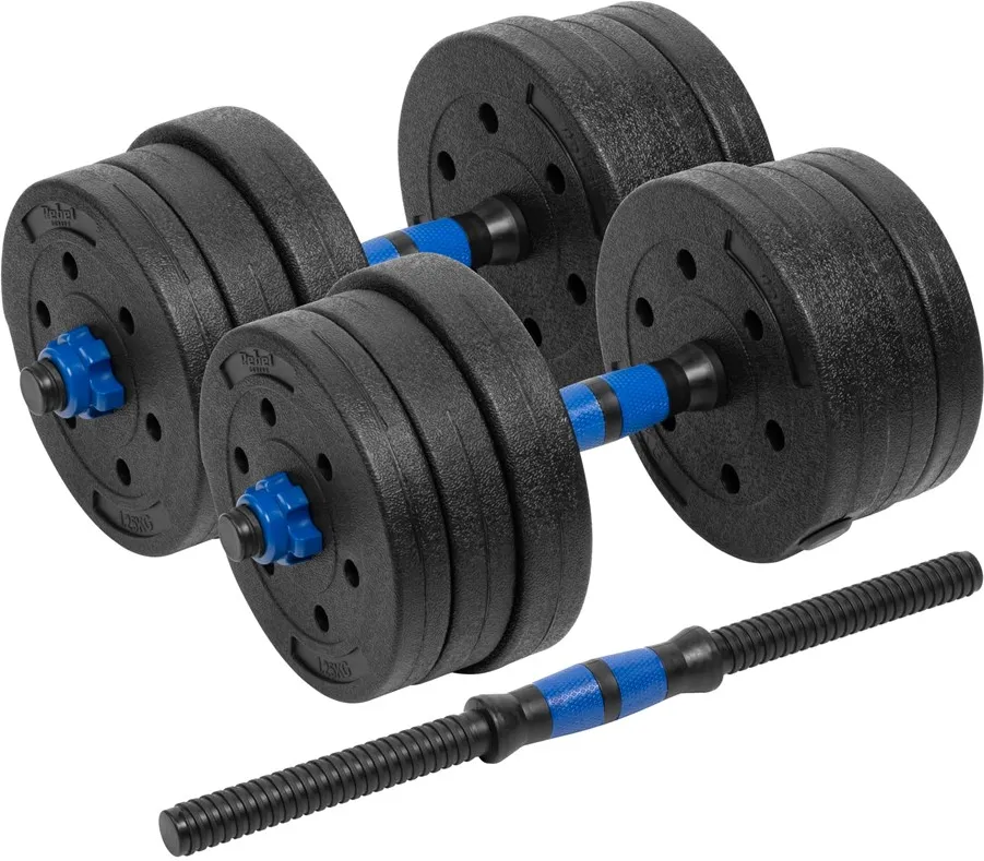 Set gantere bitumice reglabile cu bara de conectare Rebel ACTIVE RBA-2300 2 x 10 kg