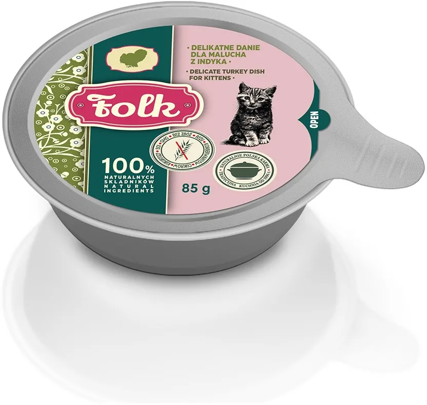 FOLK Kitten Delicate turkey dish - wet cat food - 85g