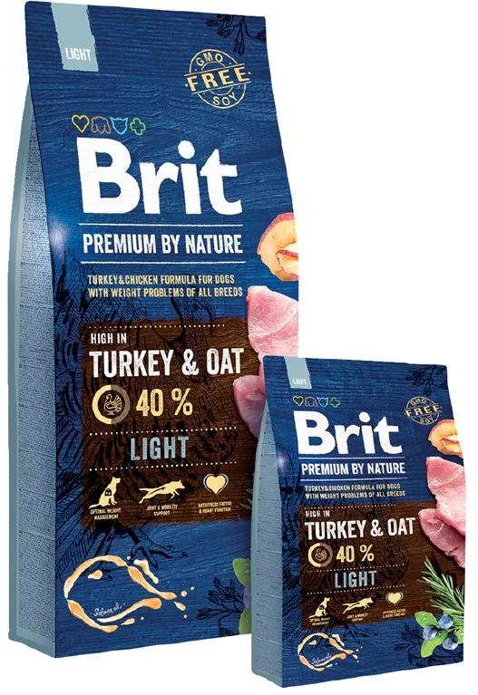 Brit Premium by Nature Light - dry dog food - Apple, Chicken, Corn, Turkey 15 kg