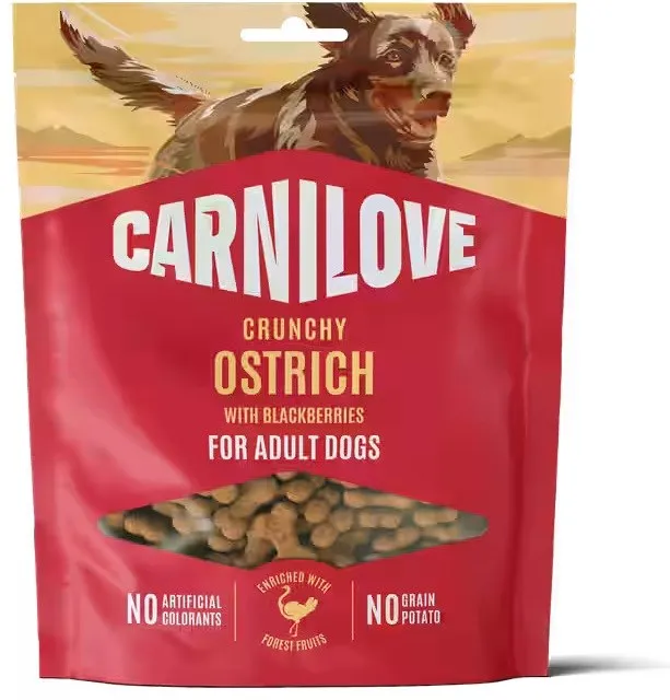 CARNILOVE Crunchy Ostrich with blackberries - dog treat - 200g