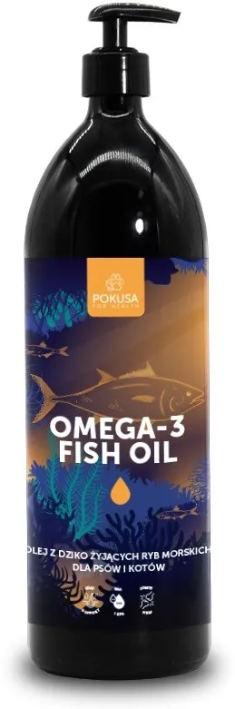 Ulei de peste Omega-3 POKUSA pentru caini si pisici 1000 ml