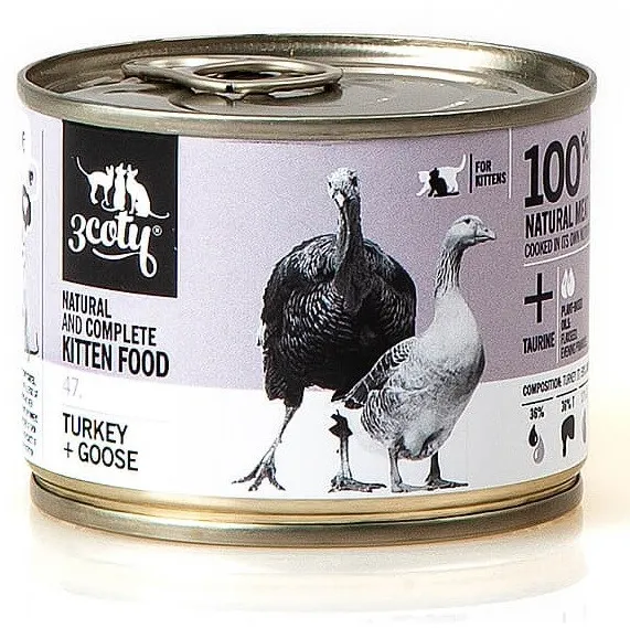 Hrana umeda pentru pisoi 3coty 47 curcan si gasca 180 g