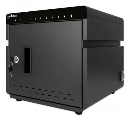 Cabinet de incarcare MANHATTAN 715942 pentru 10 tablete si telefoane USB-C 180 W cu incuietoare negru