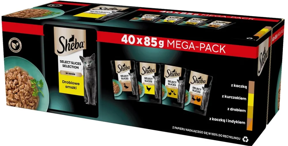 SHEBA Selection Select Slices Poultry Flavours - wet cat food - 40 x 85g