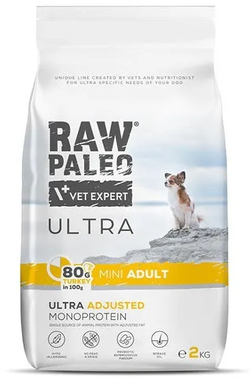 VETEXPERT Raw Paleo Ultra Mini Adult Turkey - dry dog ​​food - 2 kg