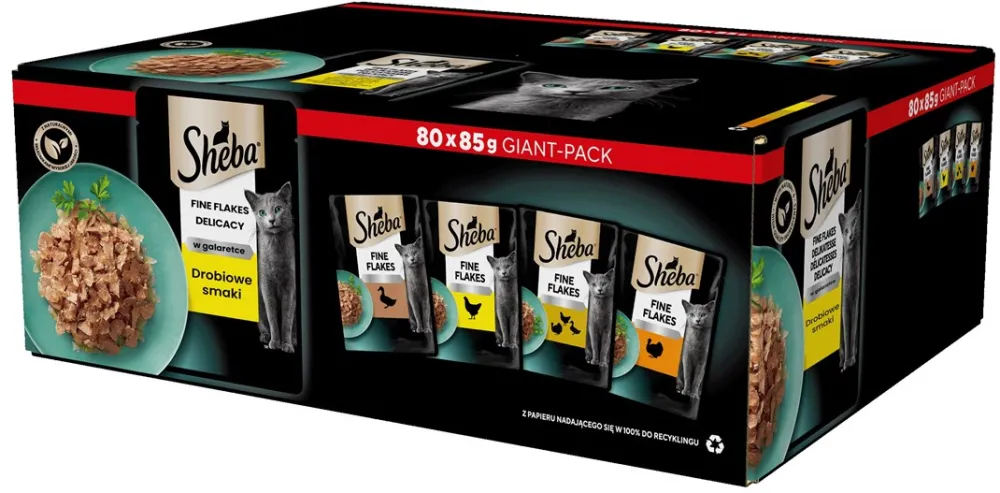 SHEBA Delicacy Poultry Flavours in jelly - wet cat food - 80x 85 g