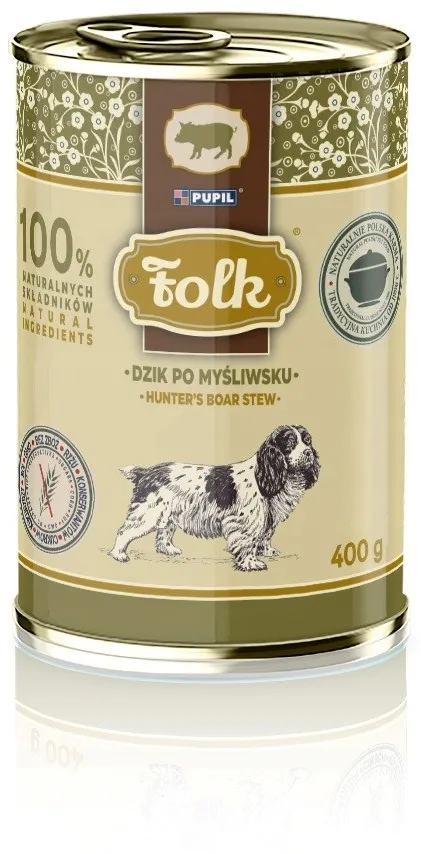 FOLK Wild boar hunter-style mono - wet dog food - 400g