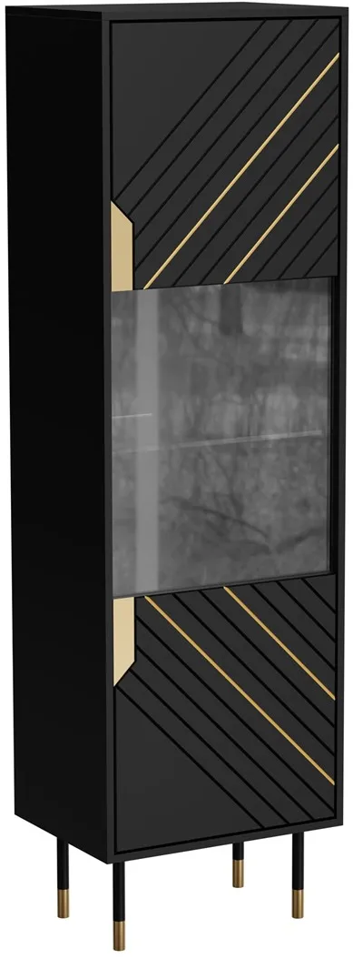 Cama MOUNTAIN display cabinet 54x40x180 black + gold