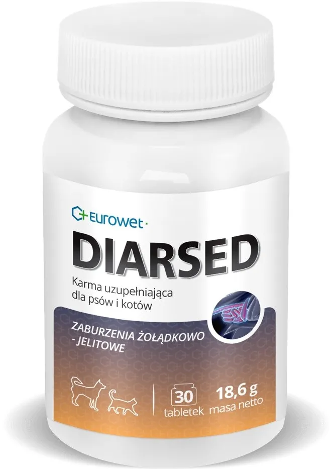 Supliment digestiv EUROWET Diarsed pentru caini si pisici 30 tablete