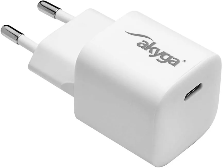 Incarcator USB-C AKYGA AK-CH-22 25 W GaN alb