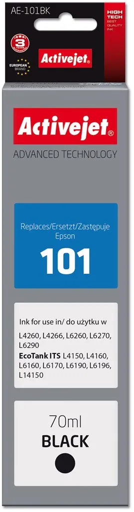 Flacon cerneala ACTIVEJET AE-101BK compatibil Epson 101 70 ml negru
