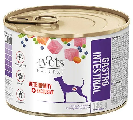 4VETS Natural Gastro Intestinal Dog - wet dog food - 185 g