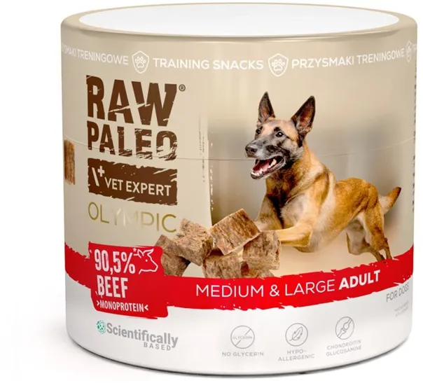 VETEXPERT Raw Paleo Olympic Beef Medium Large Mono - dog treat - 90g