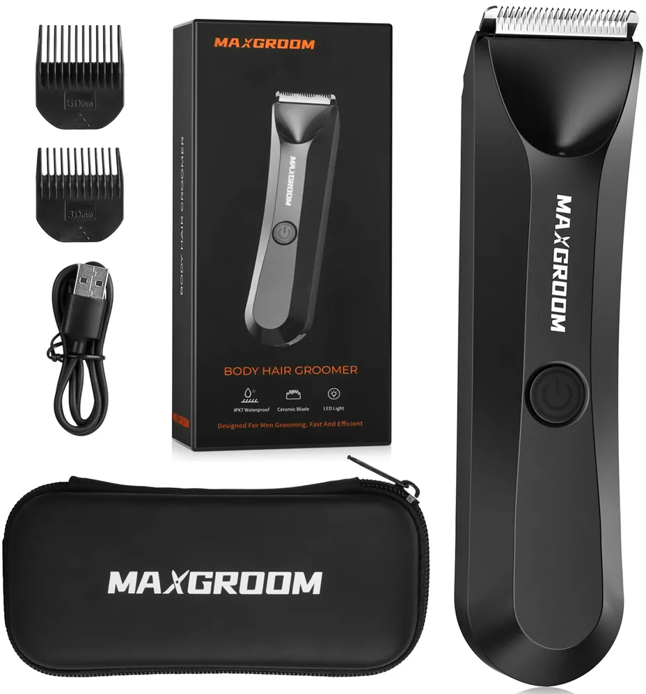 Aparat de tuns multifunctional MAXGROOM RFCD-9087 cu lumina LED negru