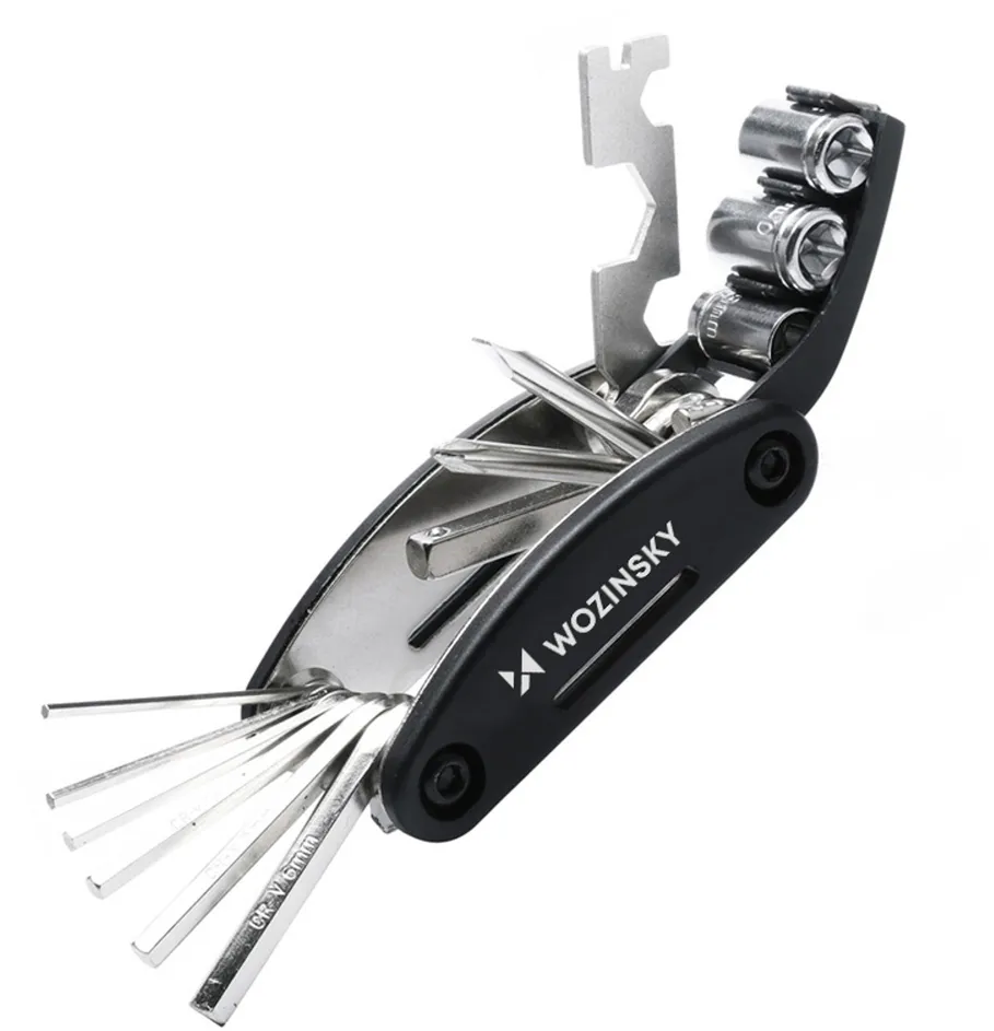 Wozinsky WWZ-01N 16-in-1 Multifunctional Bicycle Repair Tool Set - Black