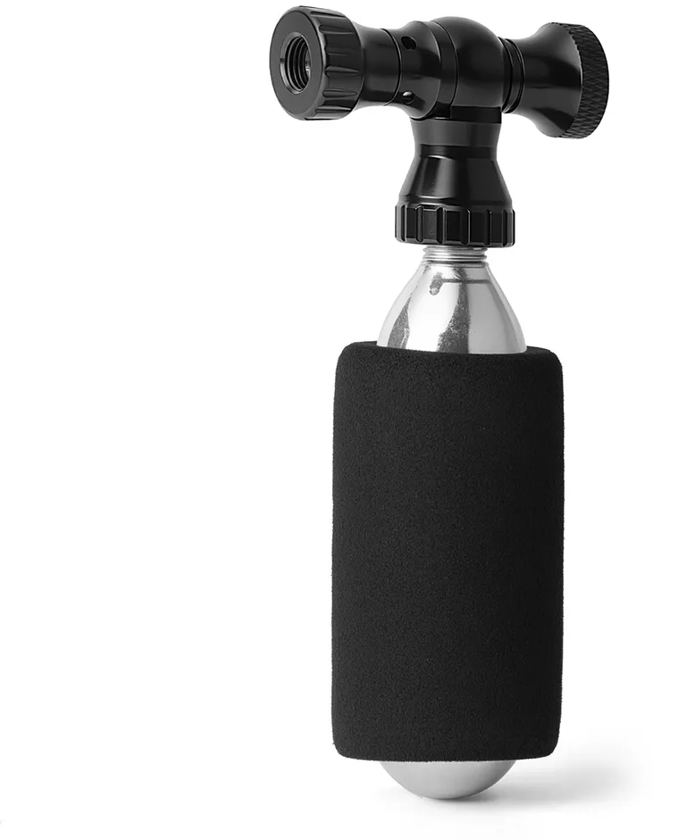 Cap de umflare CO2 RockBros pentru valve Presta/Schrader aluminiu fara cartus negru