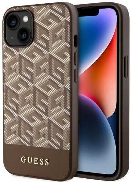 Guess GUHMP14MHGCFSEW iPhone 14 Plus 6.7" brown/brown hard case GCube Stripes MagSafe