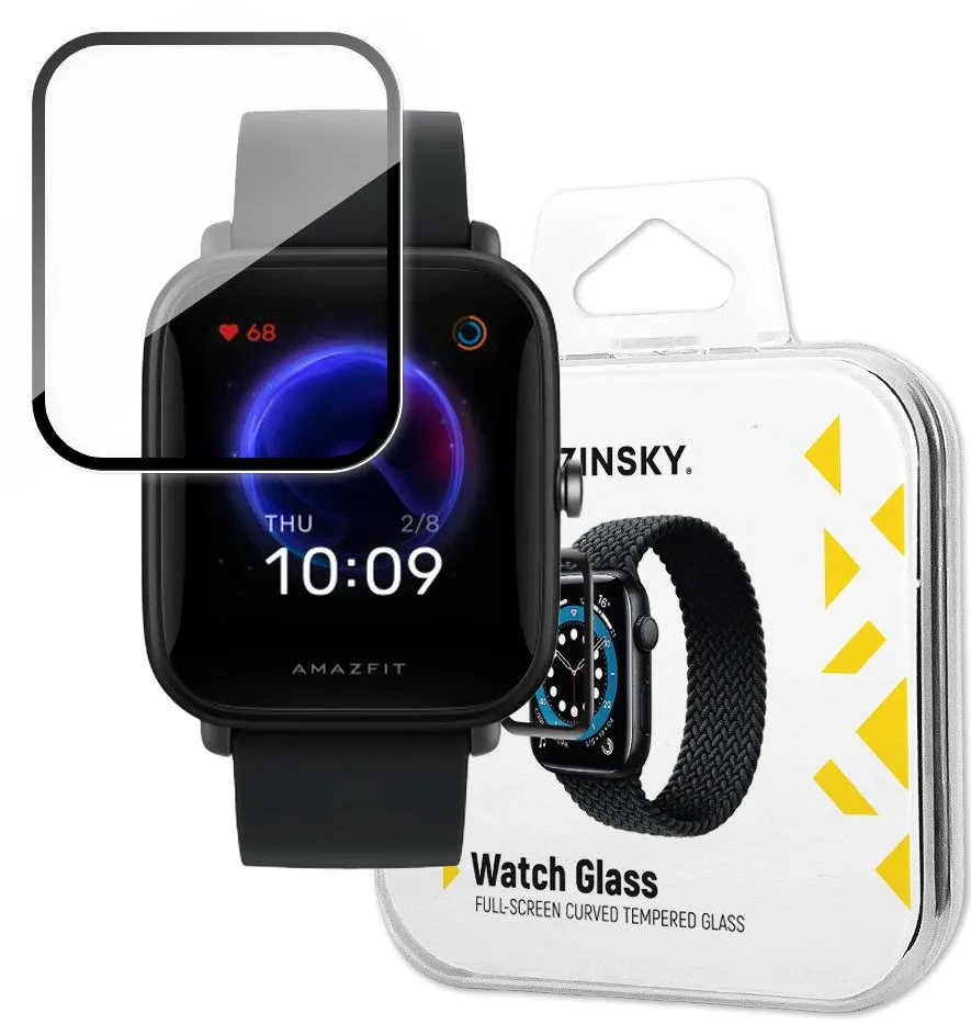 Sticla hibrida Wozinsky Watch Glass pentru Xiaomi Amazfit Bip U rama neagra