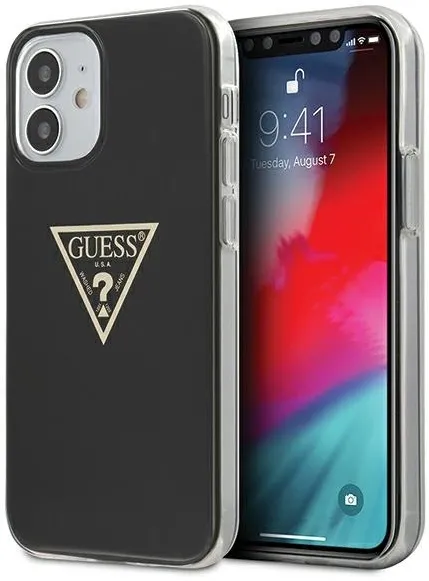 Husa Guess GUHCP12SPCUMPTBK Metallic Collection iPhone 12 mini negru
