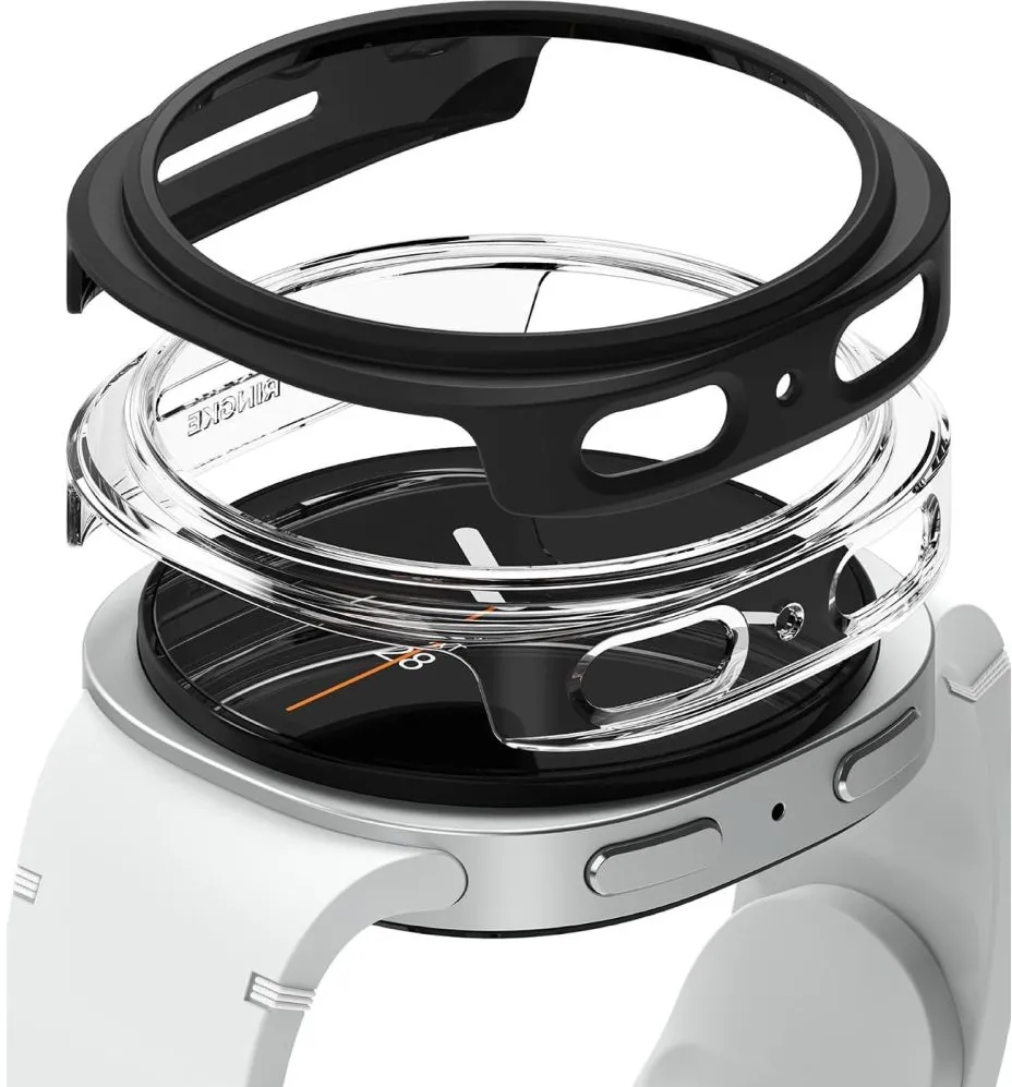Set 2 huse Ringke Slim Samsung Galaxy Watch 8 40 mm transparent si negru mat