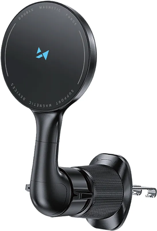 Suport auto telefon Wozinsky WCT5-6S4Y grila ventilatie cu incarcare wireless Qi/MagSafe 15W negru