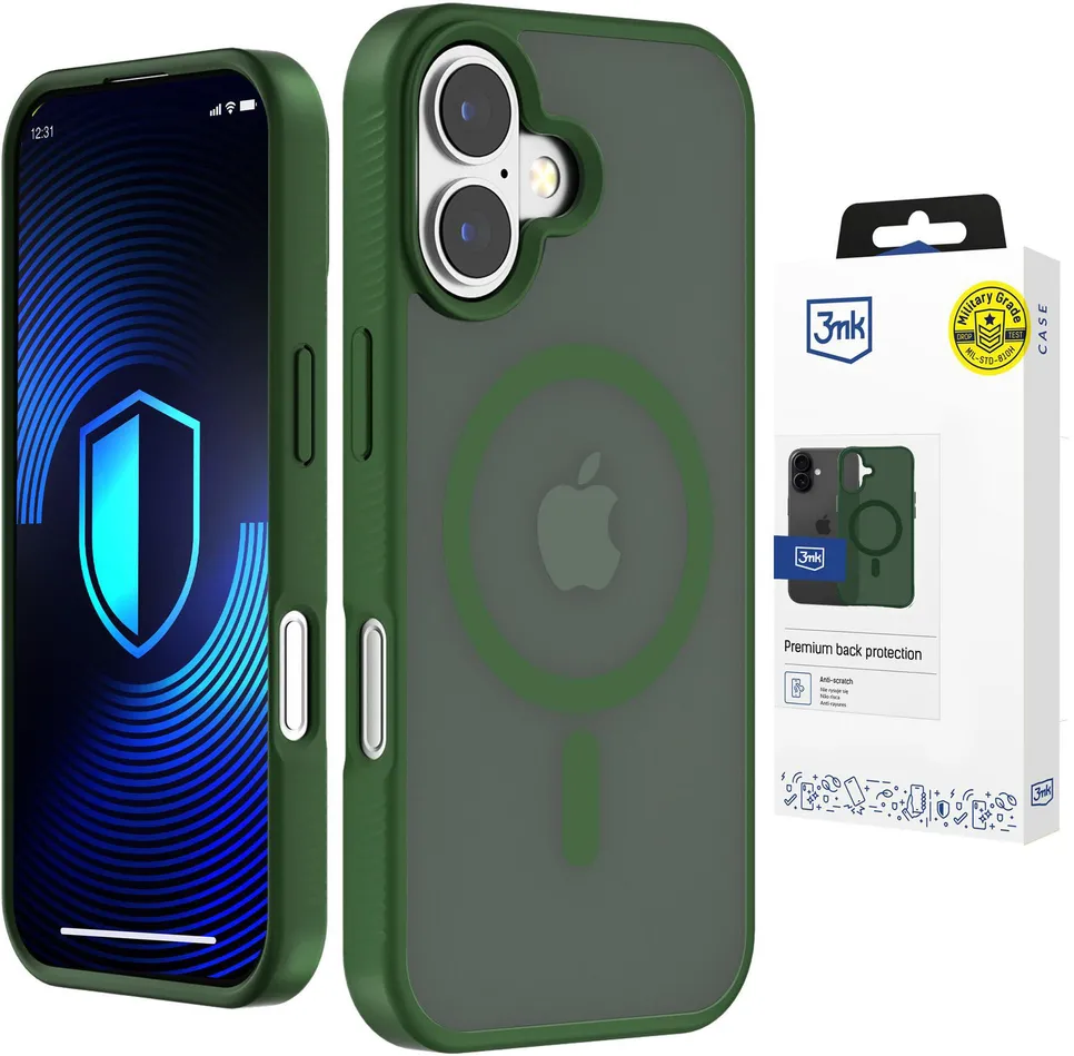 Husa protectie 3MK Smoke MagCase iPhone 16 Pro verde semi-transparent