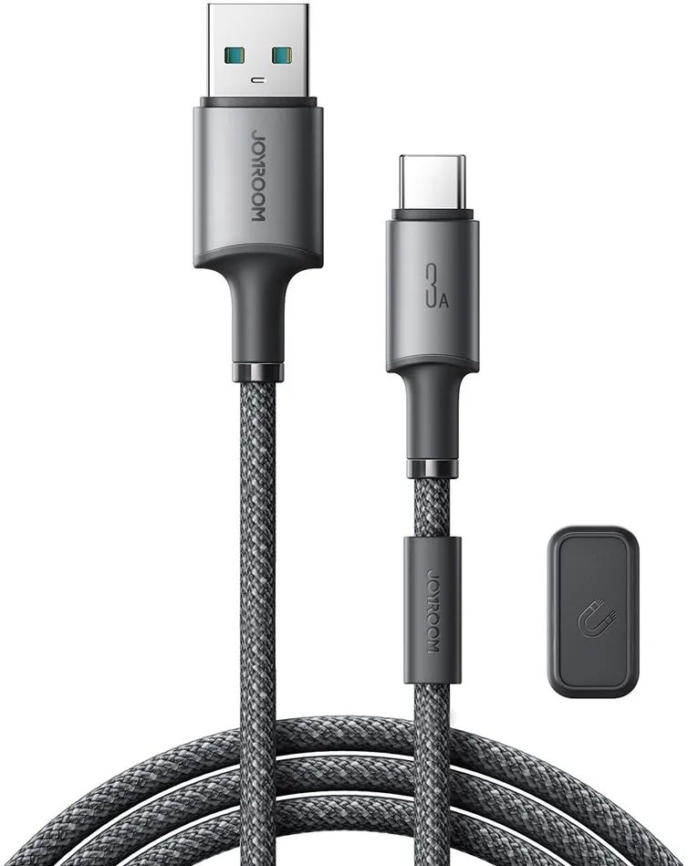 Joyroom S-A50 Unlimited Series 3A USB-A - USB-C Cable with Magnetic Organizer 1.2m - Gray