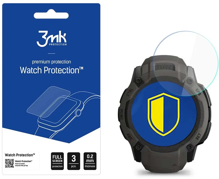 3mk Watch Protection™ v. FlexibleGlass hybrid glass on Garmin Instinct 2X