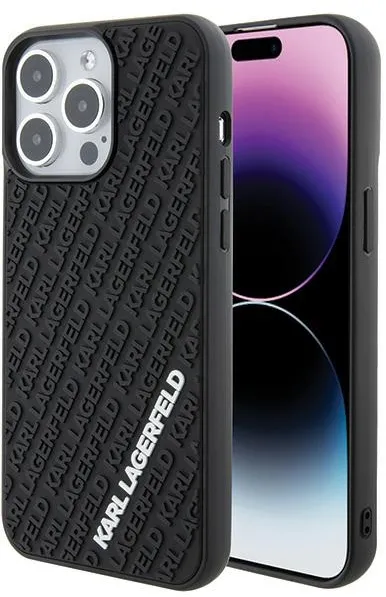 Husa protectie Karl Lagerfeld 3D Rubber Multi Logo negru iPhone 15 Pro Max