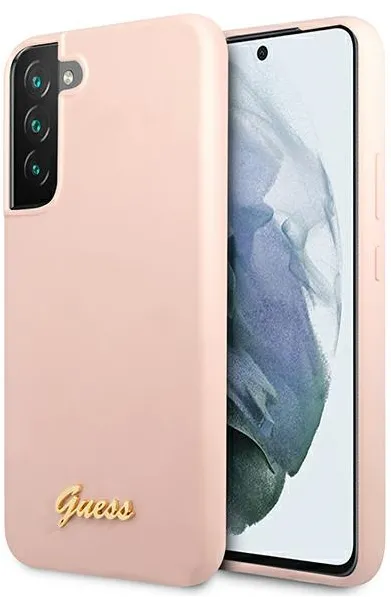 Guess GUHCS22MLSLMGPP S22+ S906 pink/pink hardcase Silicone Script Metal Logo