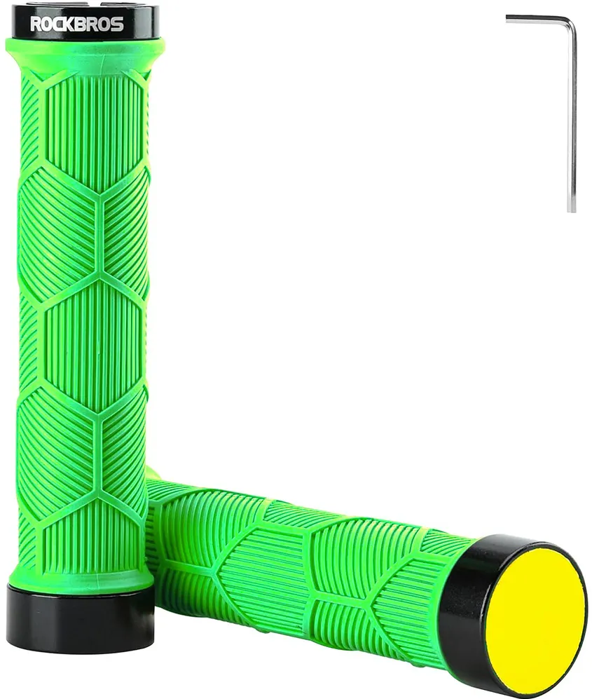 Mansoane bicicleta RockBros 40720007005 cu reflector 22 mm verde