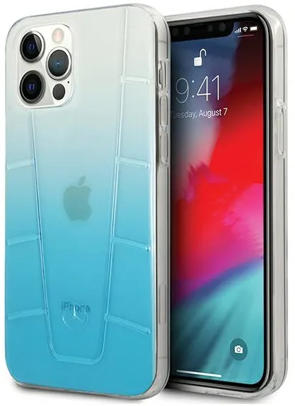 Husa Mercedes Transparent Line iPhone 12 / 12 Pro albastru