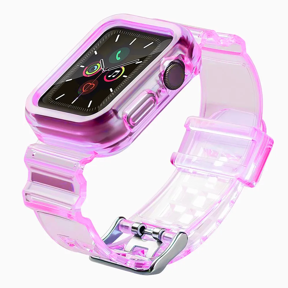 Curea cu carcasa Strap Light Set Apple Watch 38 mm rosu