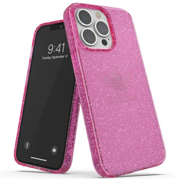 Husa ADIDAS OR Protective Clear Case Glitter iPhone 13 Pro / 13 roz