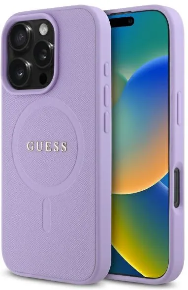 Guess Saffiano MagSafe case for iPhone 16 Pro Max - purple