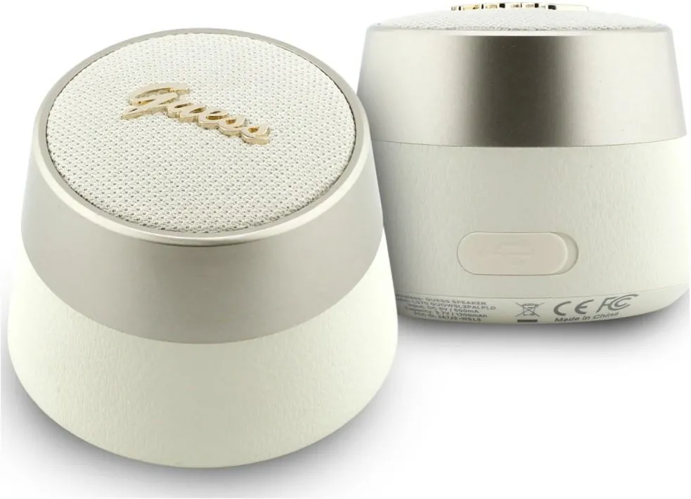 Guess 5W Script Metal Logo Bluetooth Speaker - Gold