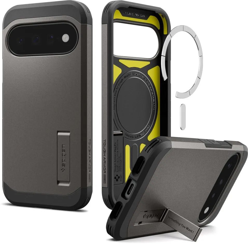 Husa protectie Spigen Tough Armor Mag MagSafe Google Pixel 11 gri inchis