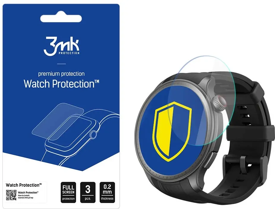3mk Watch Protection™ hybrid glass v. FlexibleGlass Lite on Amazfit Balance