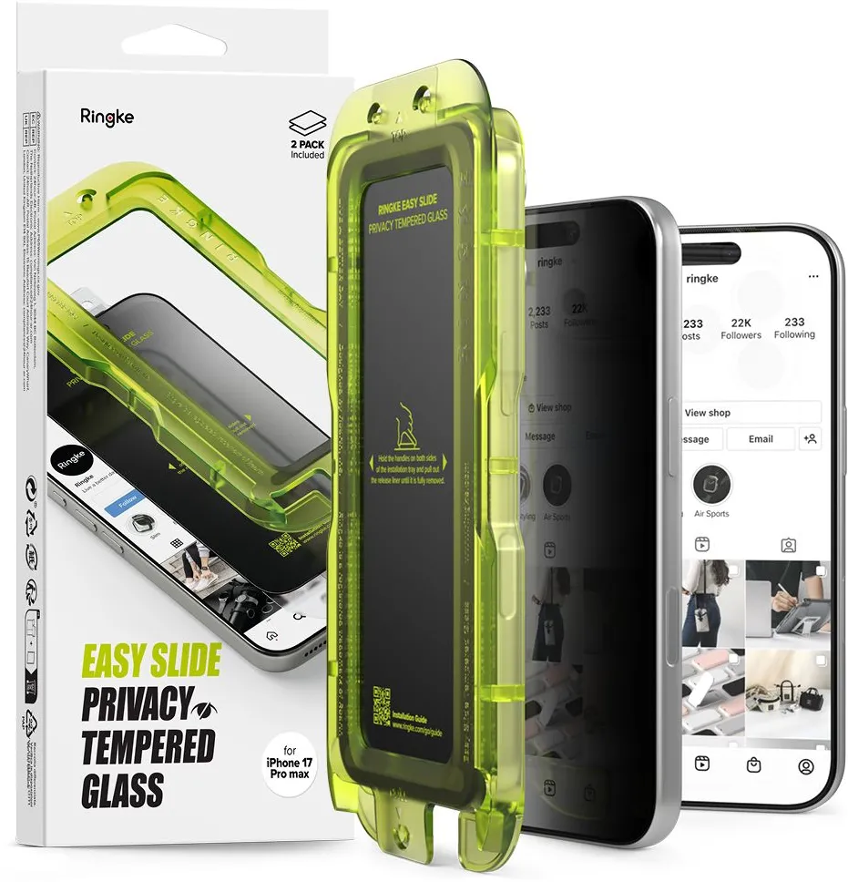 Ringke Easy Slide 2-pack Privacy Glass for iPhone 17 Pro Max