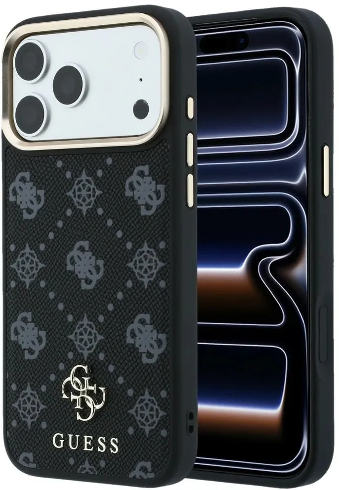 Husa protectie Guess Peony 4G Small Logo MagSafe iPhone 17 Pro Max / 18 Pro Max negru