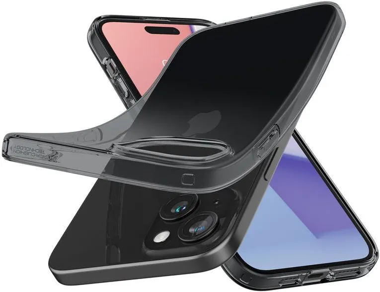 Spigen Crystal Flex iPhone 15 Plus Case - Gray-Transparent