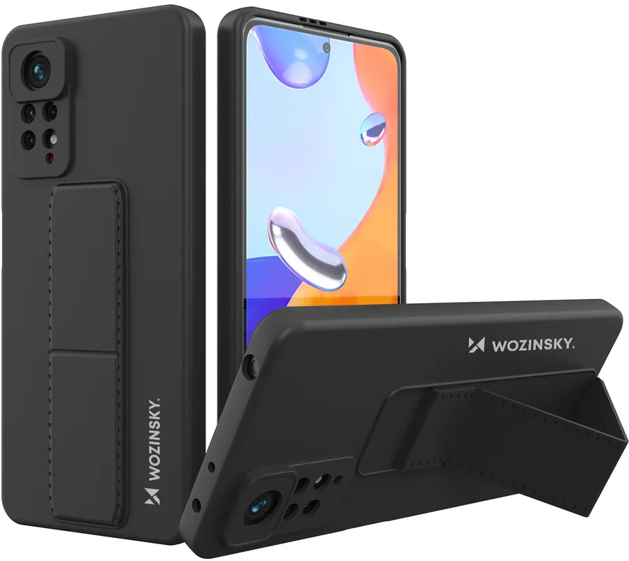 Husa silicon Wozinsky Kickstand Case cu stand Xiaomi Redmi Note 11 Pro negru
