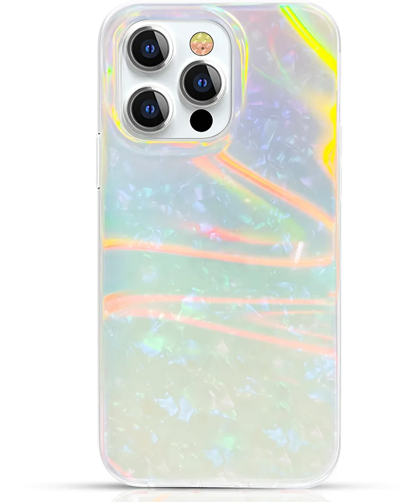 Kingxbar Shell Series luxury elegant phone case for iPhone 13 Pro pearl-mint